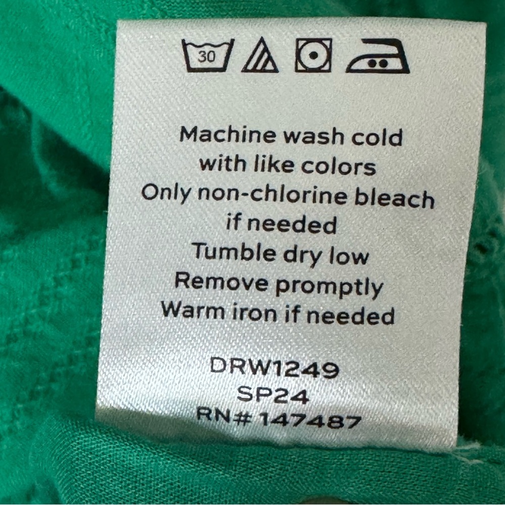 Draper James Tiered Midi Dress Womens 2 Kelly Green Lainey Textured Lined - Picture 16 of 16